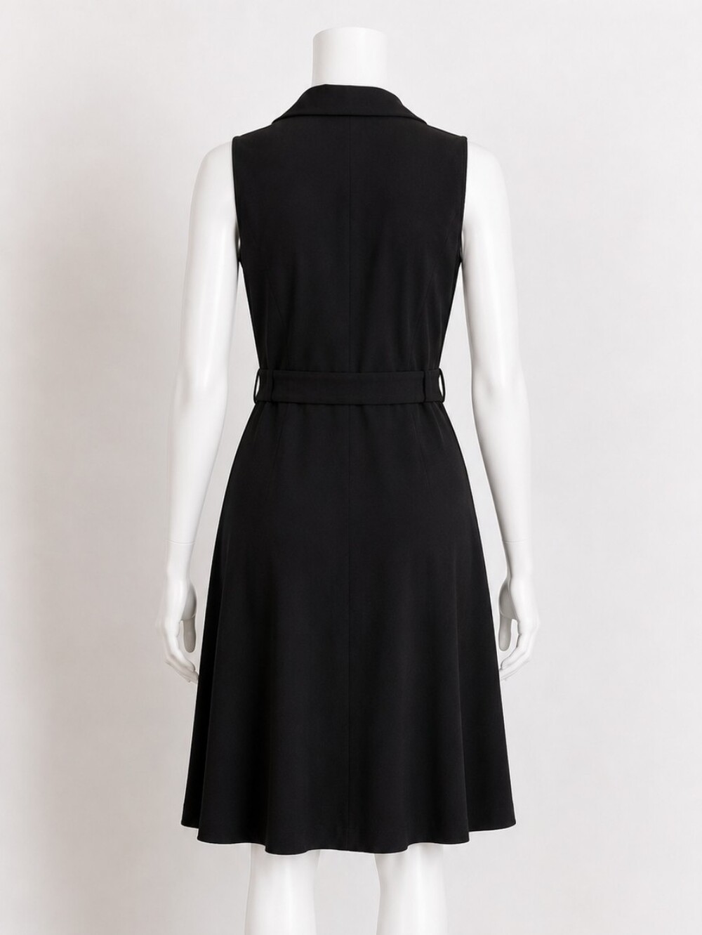 Prada Runway Style Sleeveless Black Belted V-Neck Dress. Like New. - Picture 5 of 6